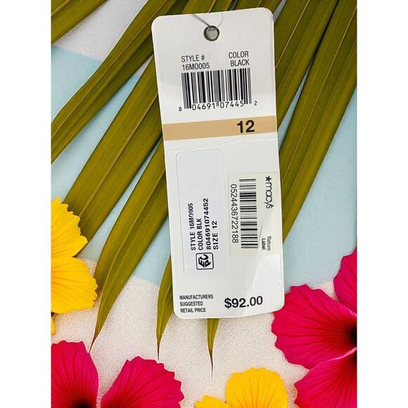 Anne Cole Black Strapless Swimsuit Women's Size 12 Black One Piece New With Tags - Picture 4 of 11